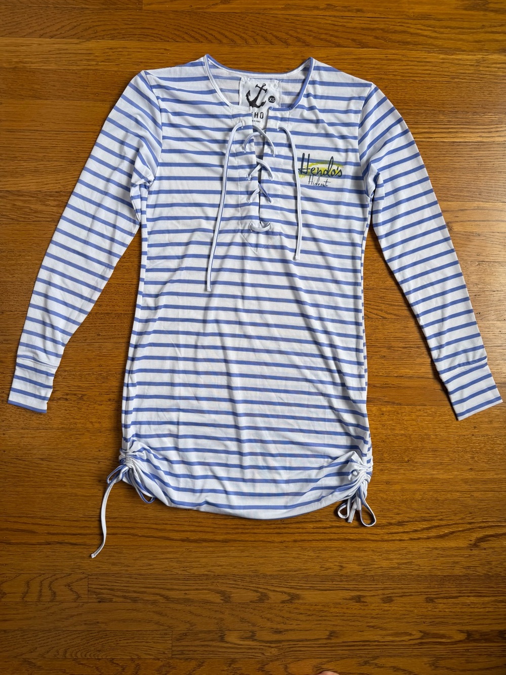 HIHO Hendo’s Hideout Striped Lace Up Swim Coverup UPF 50+ (XS)